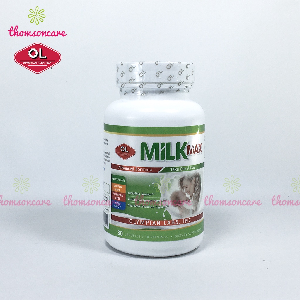 Viên lợi sữa Milk Max từ Olympian Labs nhập khẩu từ Mỹ, kích sữa cho mẹ sau sinh, cho con bú Hộp 30v