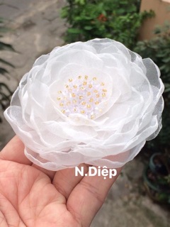 Hoa cài áo đính đá phalê cao cấp-9cm