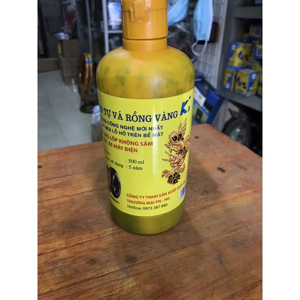 Keo tự vá dùng cho lốp có xăm và không xăm 500ml Rồng Vàng