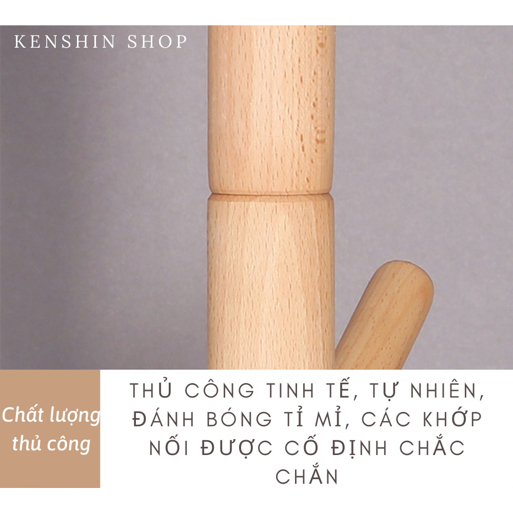 Cây Treo Quần Áo Gỗ, Giá Treo Quần Áo Đứng Gọn Gàng Kiểu Hàn Quốc KENSHIN SHOP