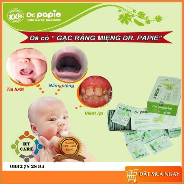 Gạc rơ lưỡi Dr Papie vệ sinh răng miệng cho bé 30 gói