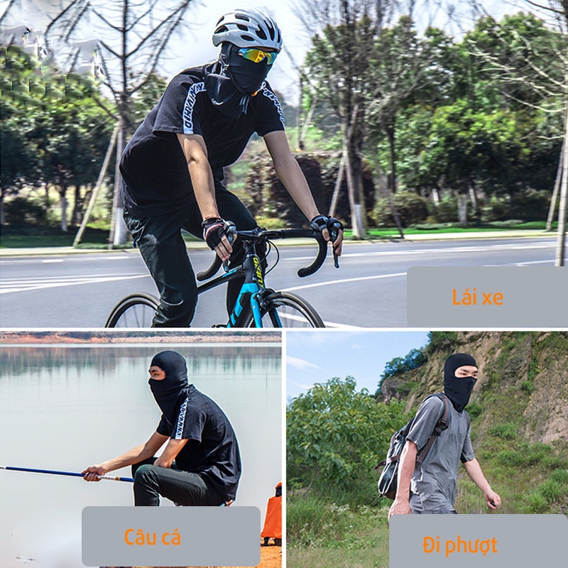 Khẩu trang che kín mặt ninja đi phượt vải 4 chiều cao cấp thoáng mát