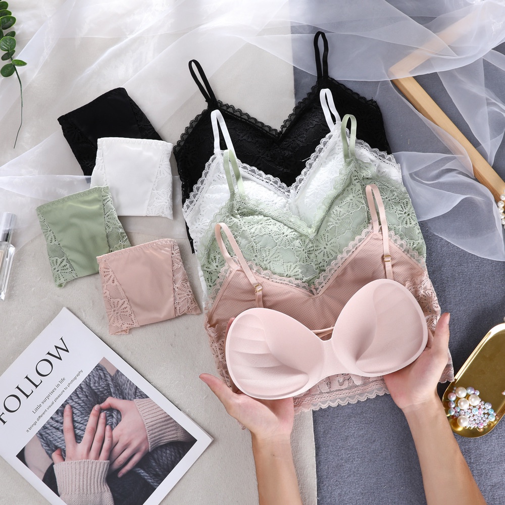 Áo Ngực Ren Lót Su Mỏng Đan 2 Dây Gợi Cảm Cho Nữ DAN L&amp;U 9941