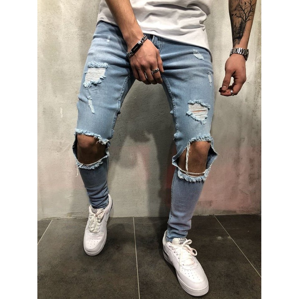 Quần Retro ripped Jeans 2019