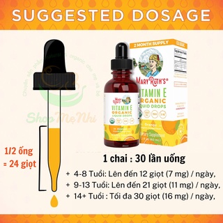 Vitamin E hữu cơ dạng lỏng Mary Ruth’s 60ml.