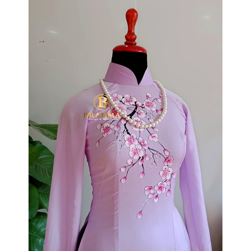 Vải áo dài vẽ HOA ĐÀO & CHỢ BẾN THÀNH, vải áo dài ĐẸP NHẤT, Giá Rẻ, Chất Lượng & ĐỘC Đáo- Thương Hiệu Brahma