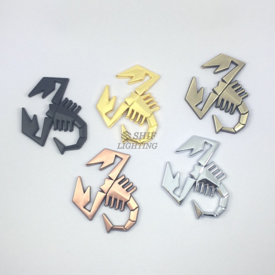 Logo kim loại hình bò cạp dán trang trí xe hơi Fiat Abarth