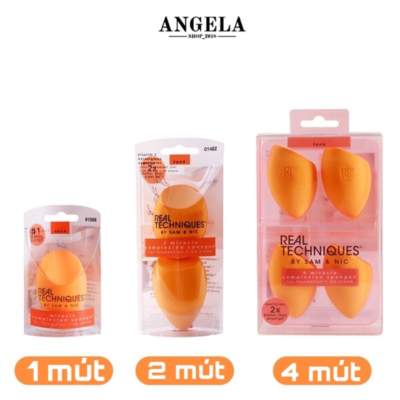 Mút trang điểm tán kem nền real techniques angelashop trang điểm mền mịn,bông mút nở to khi nhúng nước