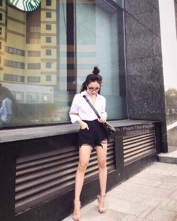 Sơmi kate lụa Hàn quốc tay chạy sọc