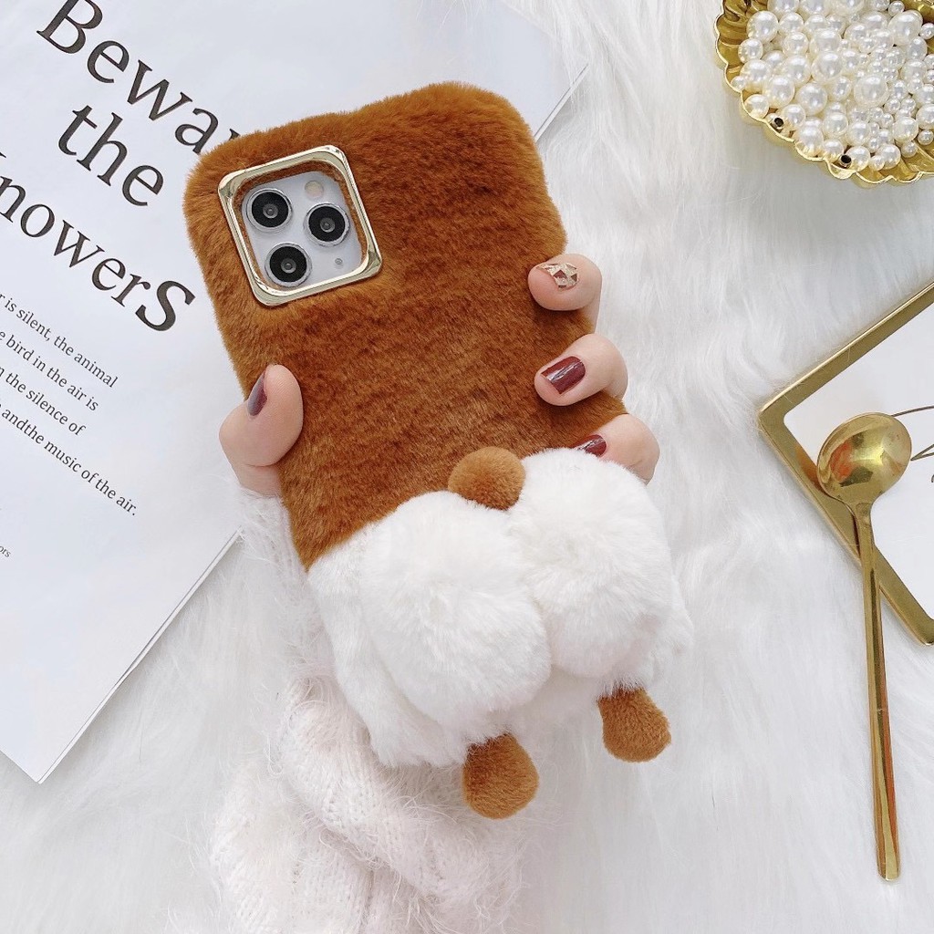 Ốp điện thoại hình mông chó corgi nhồi bông dành cho Iphone7 8 X/Xs/Xs Max 11 11 Pro 11promax 12 pro max 13 pro max