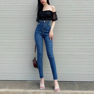 Quần jean lưng lưng cao body co giãn
