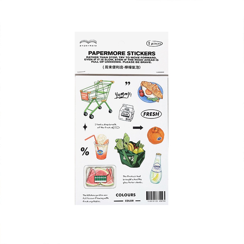Bộ 2 Tờ Sticker Trang Trí Đồ Uống Xinh Xắn