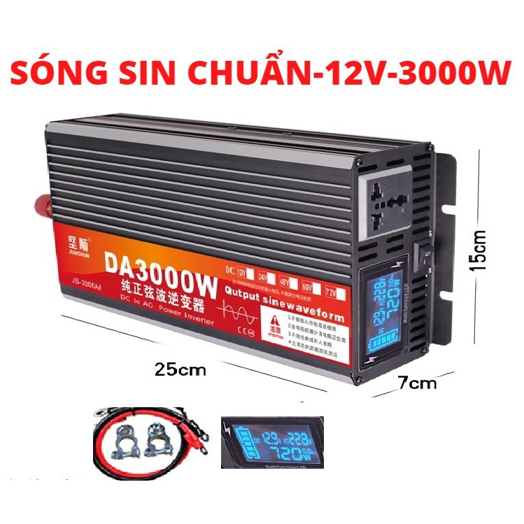 Bộ kich điện inverter 12V 3000W Sóng Sin Chuẩn