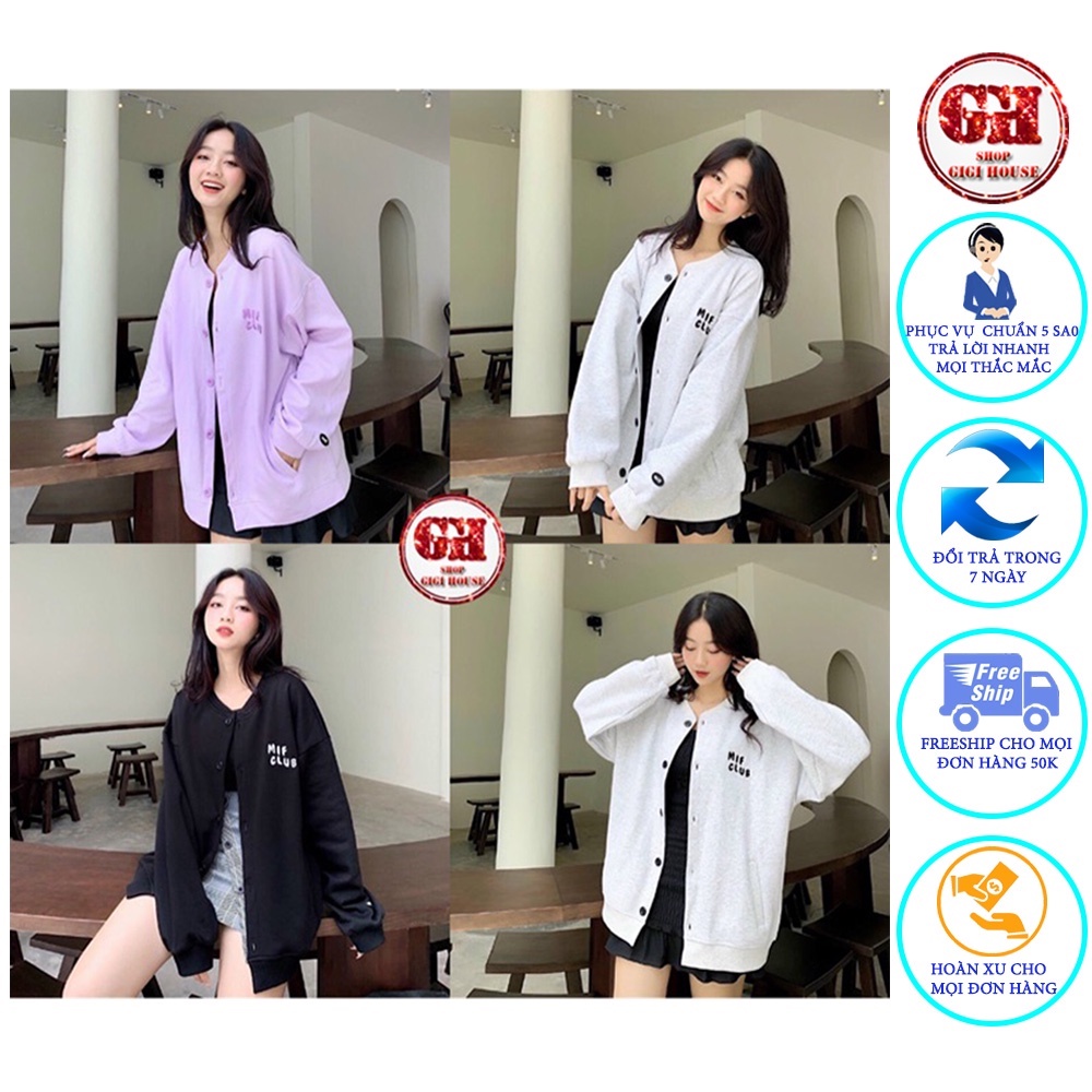 FREESHIP 50K - Áo Cardigan MIF CLUB Thêu 3 Màu Unisex , Thêu Rõ Cực Sáng - CDGMIF