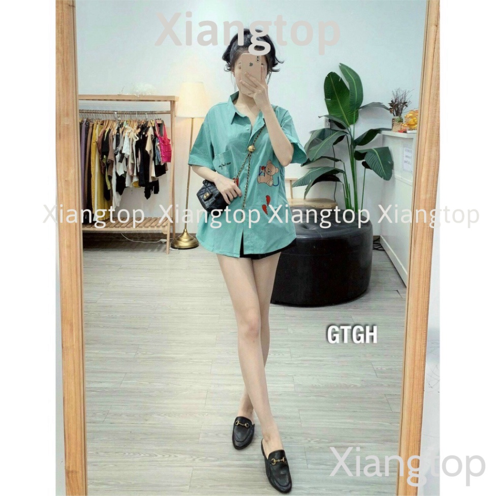 áo sơ mi in gấu DT00011 xiangtop | BigBuy360 - bigbuy360.vn