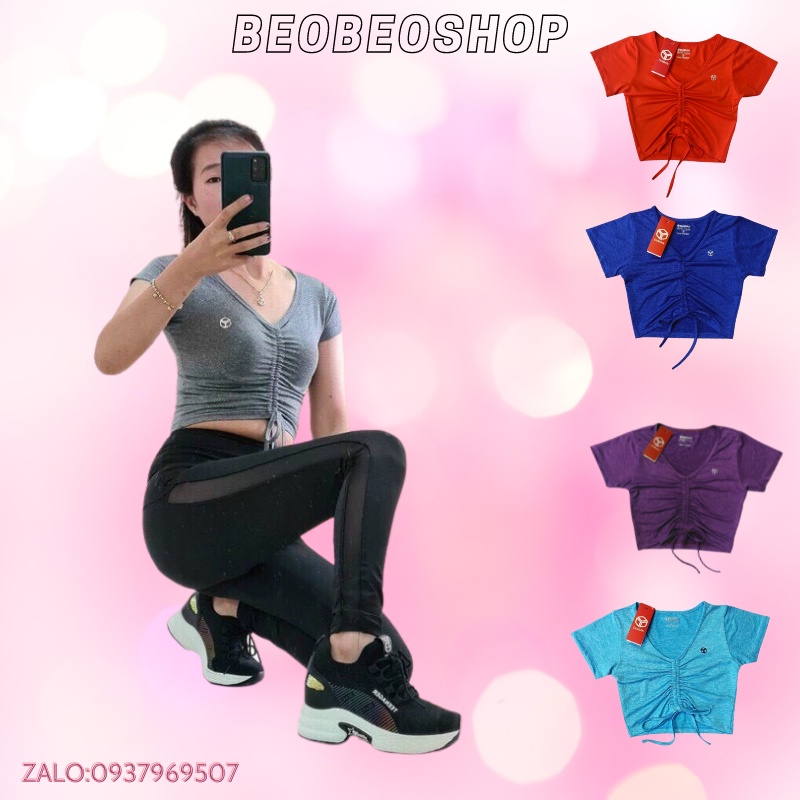 Áo Croptop Dây Rút Nữ thời trang cá tính, Áo Tập Nữ Dây Rút Dáng Ôm Vừa Gợi Cảm - Beo Beo Shop