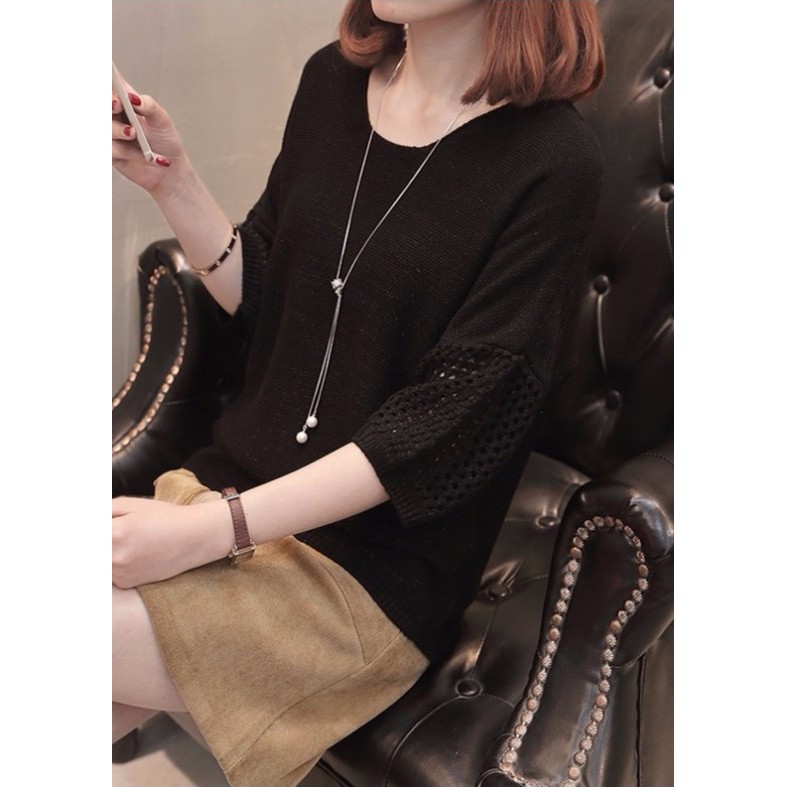 Áo len mỏng nữ, áo len mỏng form rộng tay lỡ, chất len mềm mịn, thích hợp mùa xe lạnh, hàng nhập Quảng Châu | BigBuy360 - bigbuy360.vn