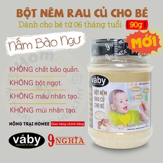 Bột nêm Nấm Bào Ngư & Phô Mai dành cho bé ăn dặm VABY hủ 90g - Gia vị nêm và rắc dành cho bé từ 6 tháng tuổi