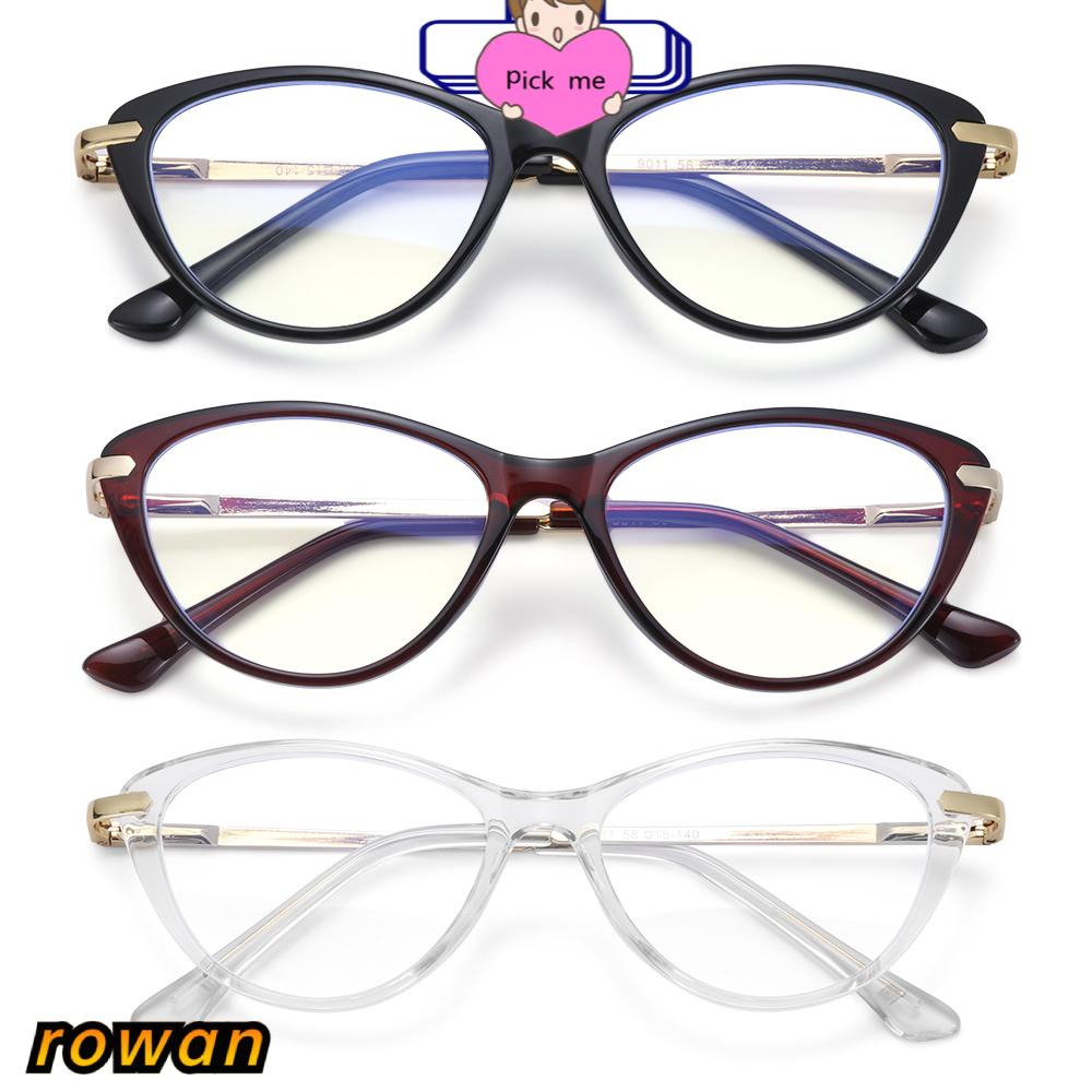 ROW Women & Men Computer Glasses Non-Prescription Eyeglasses Blue Light Blocking Glasses Fashion Reading Gaming Anti Eye Eyestrain Oval Frame...