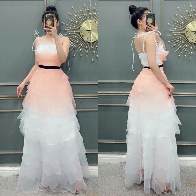 Đầm tầng phối màu