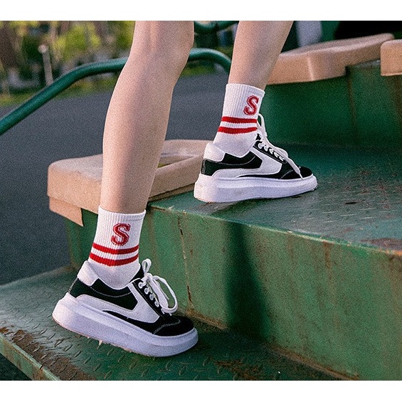 Tất Vớ cổ lửng Nam Nữ chữ cái đủ màu phong cách trẻ trung, năng động