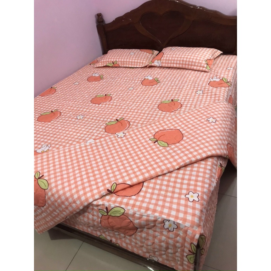 [BÁN RẺ LẤY TƯƠNG TÁC] Bộ Ga Gối Trần Bông Dày Dặn, Xẻ Góc ( Ga Chùm, Ga Phủ Xuống Giường Như Ảnh)