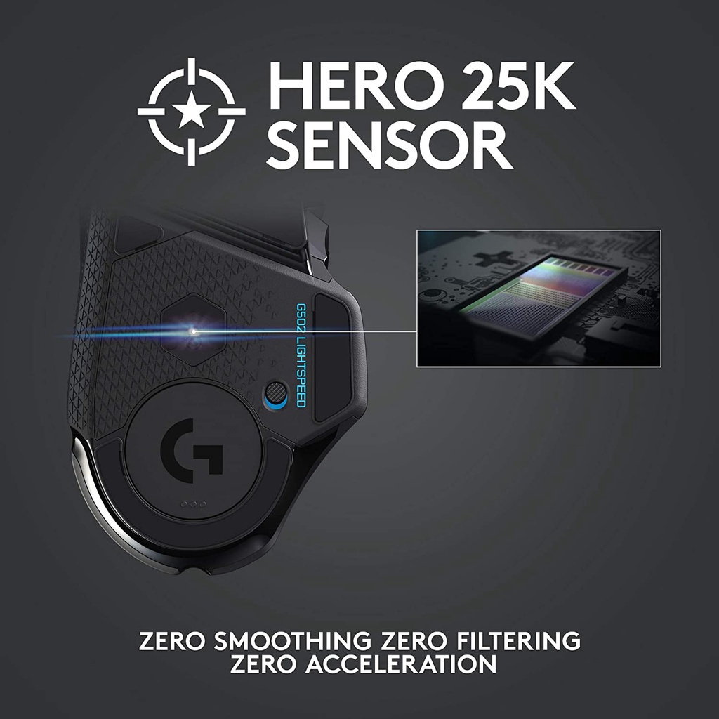 Original Logitech G502 LIGHTSPEED wireless gaming mouse 2.4 GHz 25600 DPI RGB HERO 25K sensor