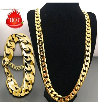 Vòng cổ Hoặc Vòng Tay Mạ Vàng 18K Rộng 6mm Cho Nam