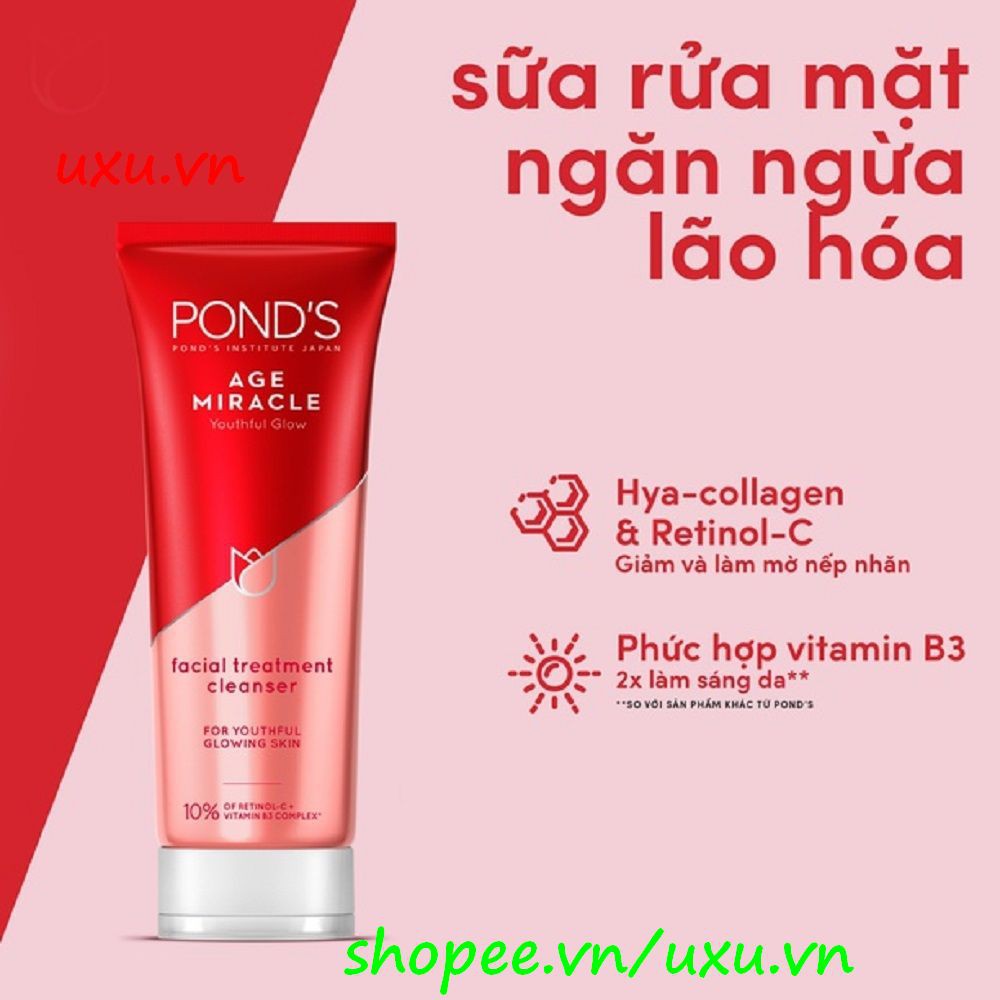 Sữa Rửa Mặt Nữ 100Ml Ponds Age Miracle Ngăn Ngừa Và Làm Giảm Lão Hóa Da, Với uxu.vn Tất Cả Là Chính Hãng.