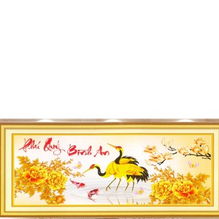 Tranh thêu hạc- phú quý bình an- 222948 78x39cm, chưa thêu