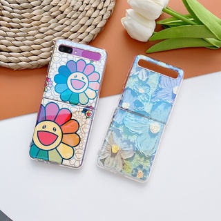 Ốp Điện Thoại Dẻo Họa Tiết Hoa Hướng Dương Màu Xanh Dương Thời Trang Cho Samsung Galaxy Z Flip 1 2 3
