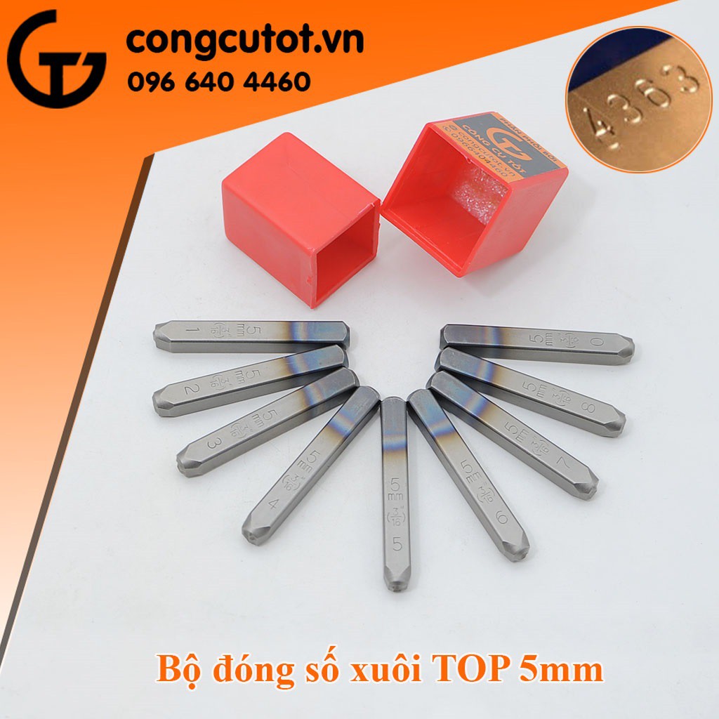 Bộ đóng số xuôi TOP cỡ 5mm