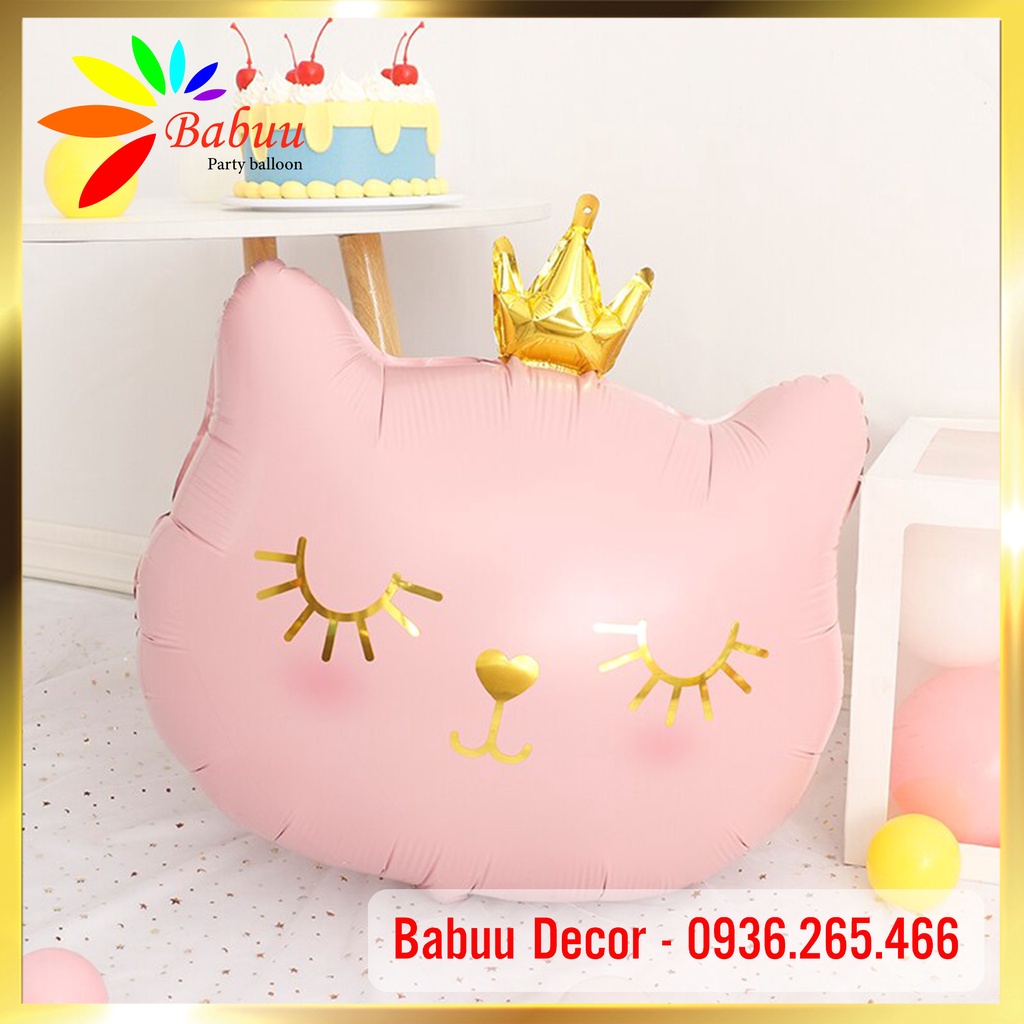 Bóng mèo hồng và mèo đen dễ thương trang trí sinh nhật Babuu Decor