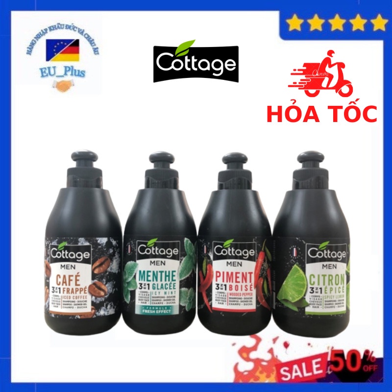 SỮA TẮM GỘI CHO NAM COTTAGE MEN SHAMPOO-SHOWER GEL 3 IN 1