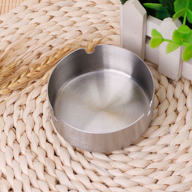 Khay đựng gạt tàn thuốc bằng thép không gỉ hình tròn thiết kế tiện dụng