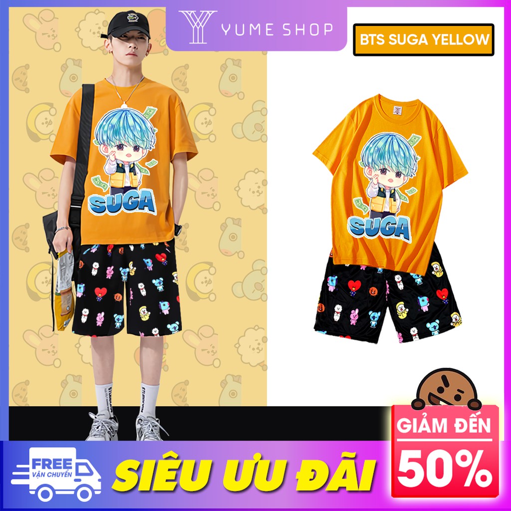 Bộ quần áo thun SUGA BTS phong cách chibi