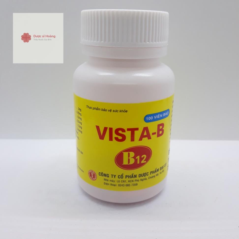 VISTA B B12- Bổ sung vitamin nhóm B lọ 100 viên
