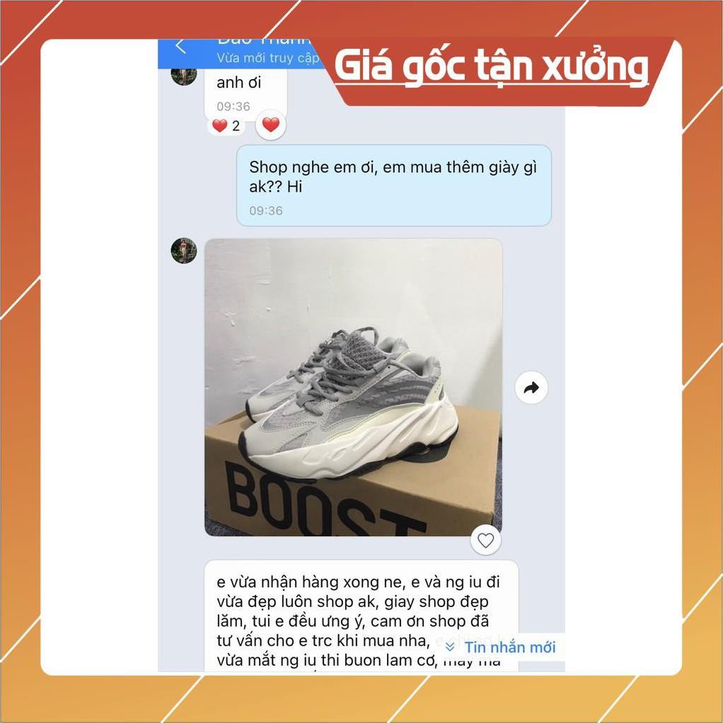 [Freeship+ Hàng Xịn] Giày Sneaker Nam Nữ Yz-700 STT Xám Trắng, Giày thể thao nam nữ cao cấp