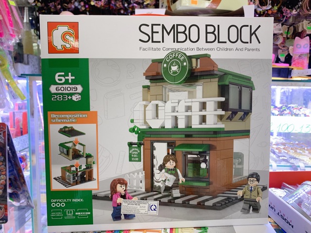 Lắp ráp Sembo Block tiệm coffee/shop bán hoa/ cửa hàng bánh