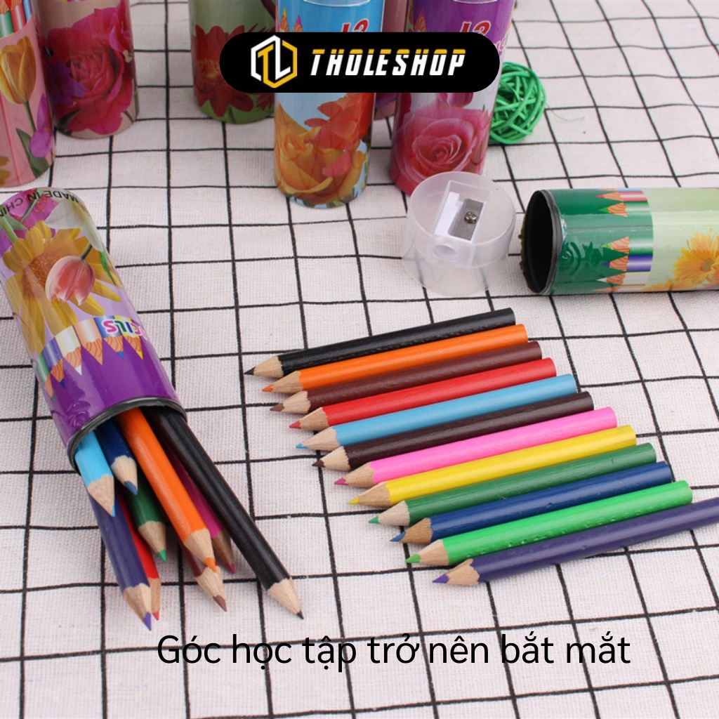 Bút Chì Màu - Combo 12 Bút chì Màu Cho Bé ( Có Chuốt), Nguyên Liệu Cao Cấp 6900