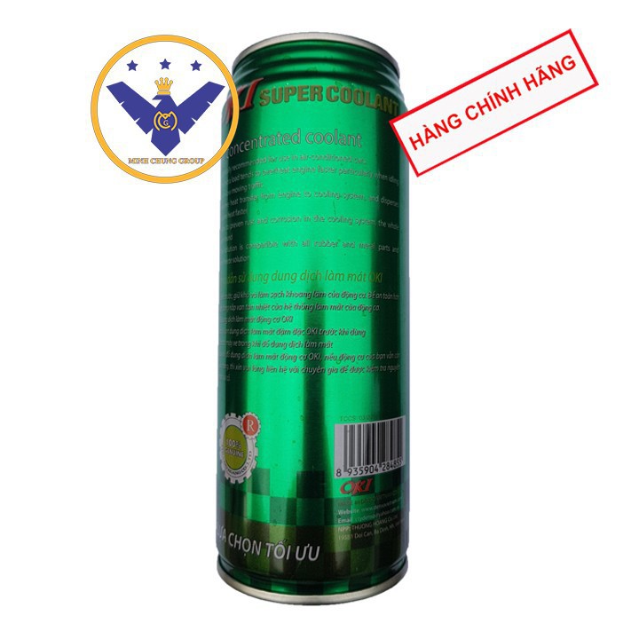Nước làm mát xe ô tô, xe máy màu xanh OKI Super Coolant 500ml