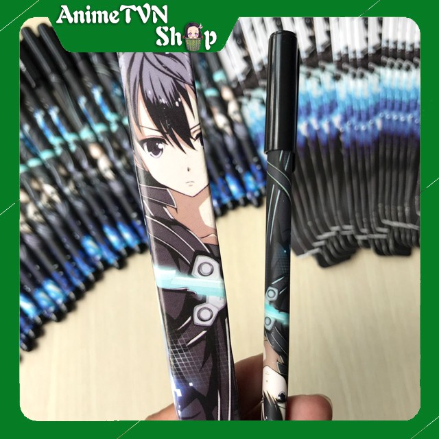Bút Viết cao cấp Anime Sword Art Online (Kirito + Asuna) - Dạ bi mực đen kèm hộp in hình thân bút và hộp