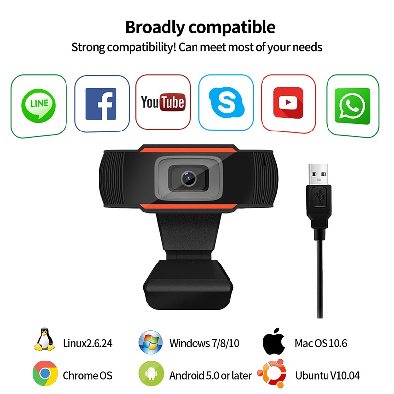 Webcam Có Mic Cho Máy Tính Để Bàn HD 720P Hỗ Trợ Livestream, Học Online - Webcam Kẹp Màn Hình