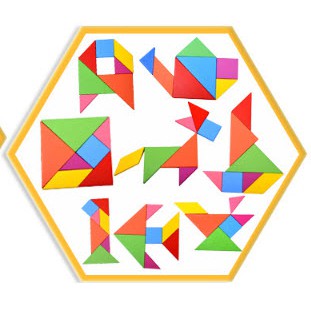 Trí Uẩn Tangram Bộ Ghép 7 Hình Bằng Gỗ Cho Bé Loại To 15*15cm