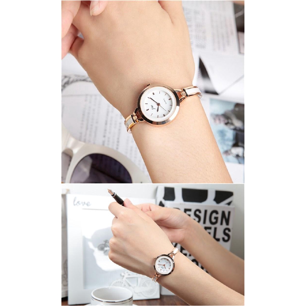 Đồng Hồ Nữ Dây Kim Loại Mặt Tròn Thời Trang Giá Rẻ Đồng Hồ Quartz Đông Hồ Học Sinh Sinh Viên