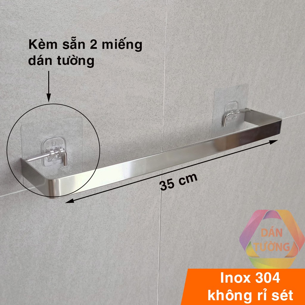 Giá treo khăn nhà tắm dán tường inox 304 MDT, giá móc treo đồ nhà tắm treo khăn mặt không cần khoan tường tki.mdi