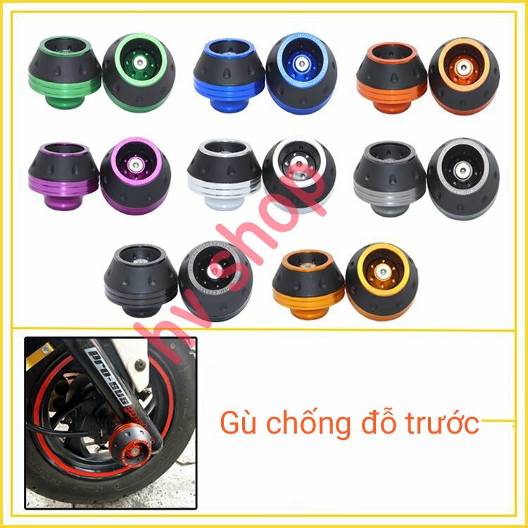 gu chong do xe may bộ 2 gù chống đổ trước moto xe máy HV 1