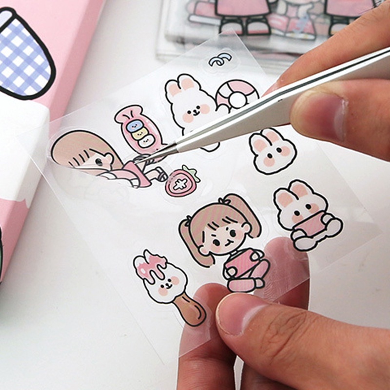 Set 100 nhãn dán chủ đề động vật bằng nhựa PET bắt mắt trang trí sổ lưu niệm độc đáo
