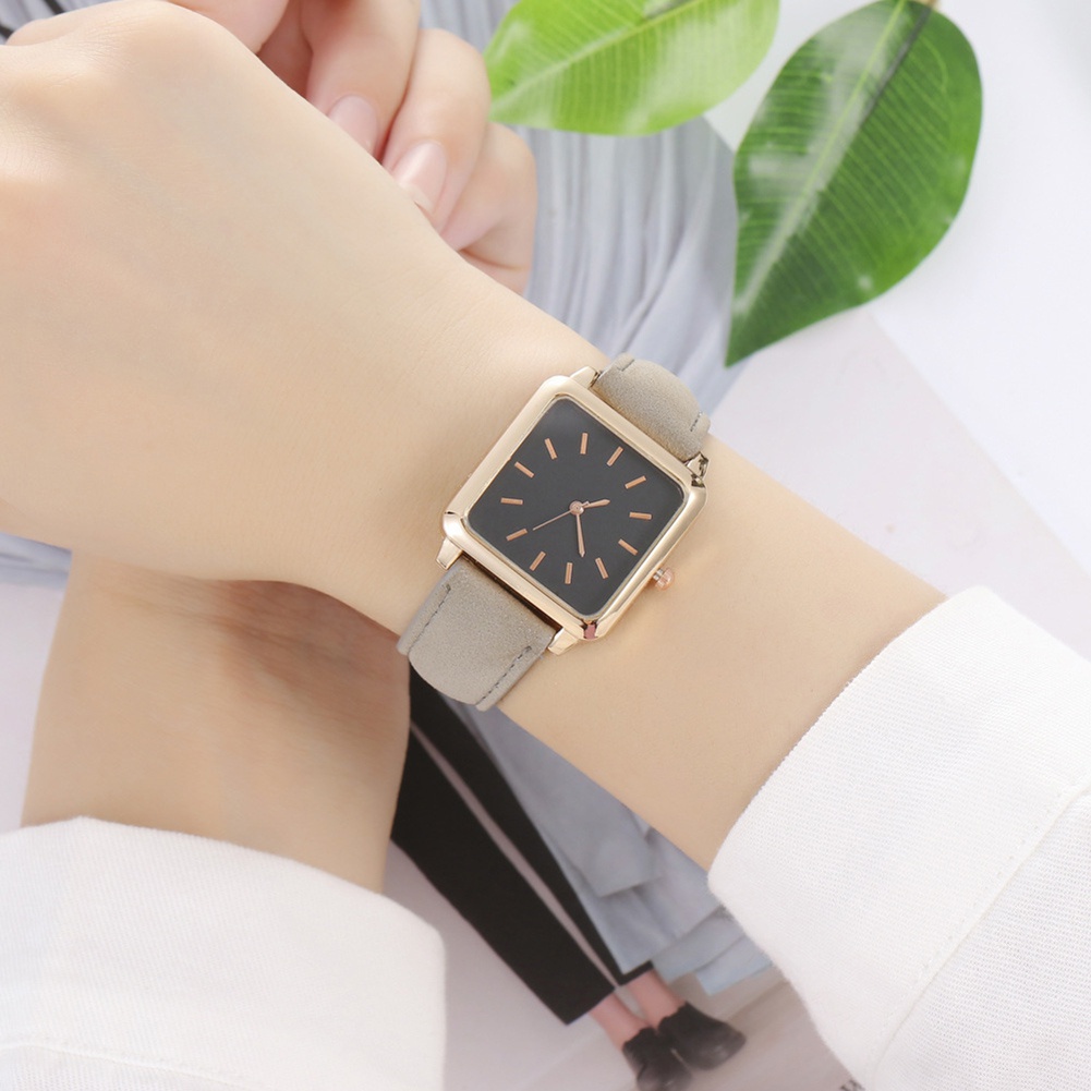 Đồng Hồ MặT Vuông Dây Đeo Giả Da ThờI Trang