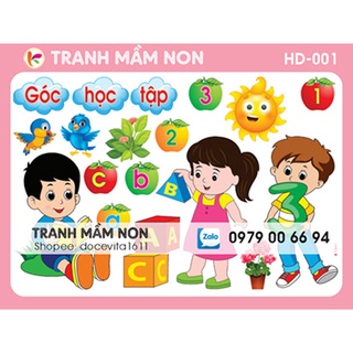 Decal mầm non- GÓC HỌC TẬP Khổ lớn 127x80